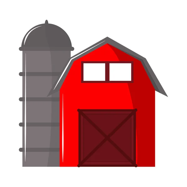 Ferme grange silo — Image vectorielle