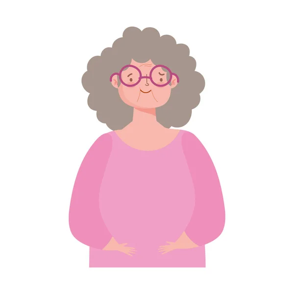 Portrét karikatura babička — Stockový vektor