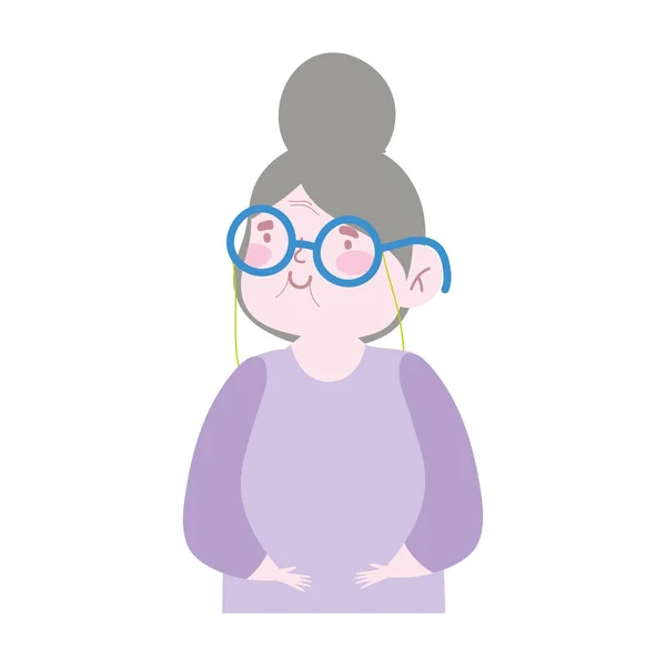 Grandmother with glasses — Stock Vector