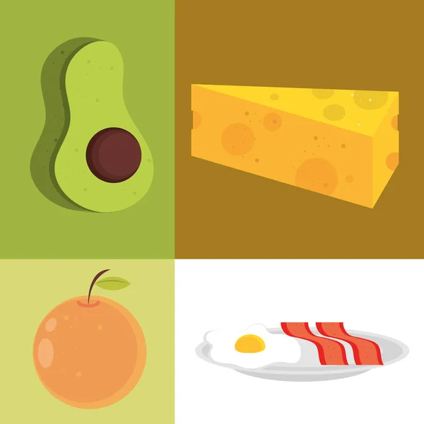 Set ikon makanan - Stok Vektor