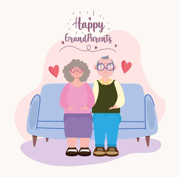 Fête des grands-parents heureux — Image vectorielle