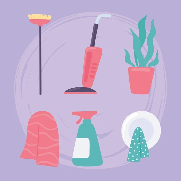 Set di attrezzature per la pulizia — Vettoriale Stock