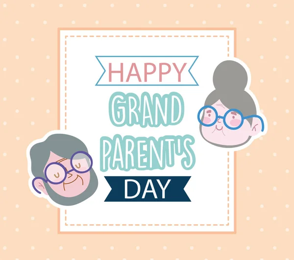 Happy grandparents day poster — Stock Vector