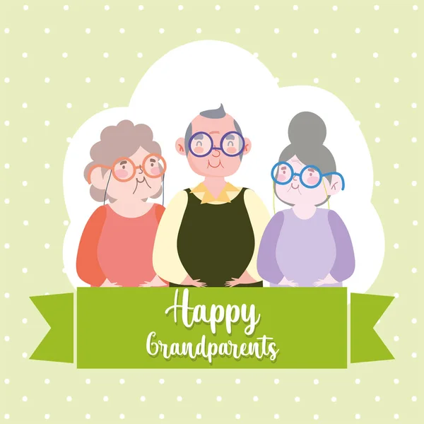 Desenhos animados felizes avós —  Vetores de Stock