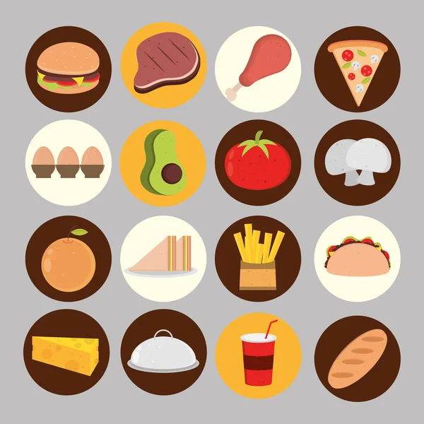 Set of food — Stock Vector