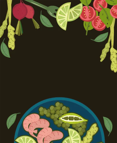 Aliments sains et frais — Image vectorielle