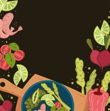 Taze salata ve karides