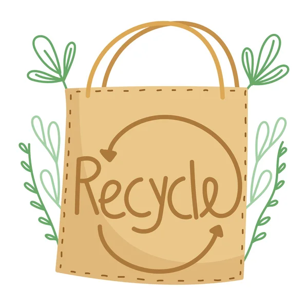Papel bolsa de compras reciclaje — Archivo Imágenes Vectoriales