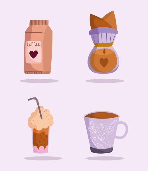 Bouilloire à café et produit — Image vectorielle