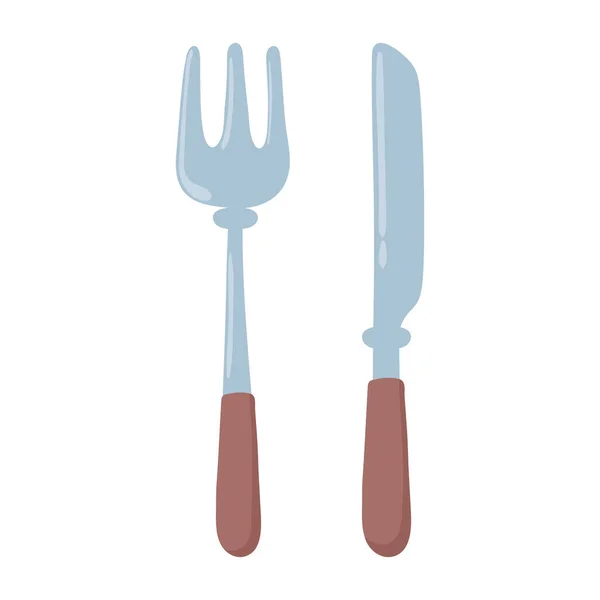 Cutlery fork knife — Stock Vector