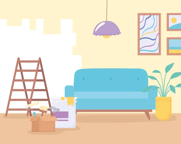 Home verbetering schilderen — Stockvector