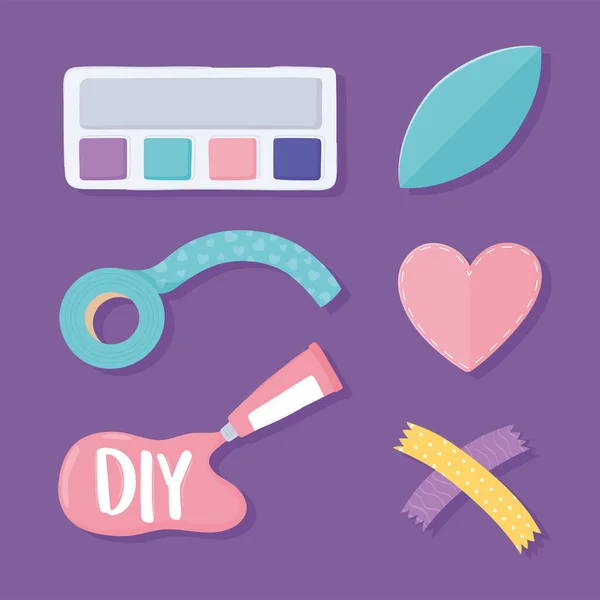 Icons set craft and diy — Stock Vector