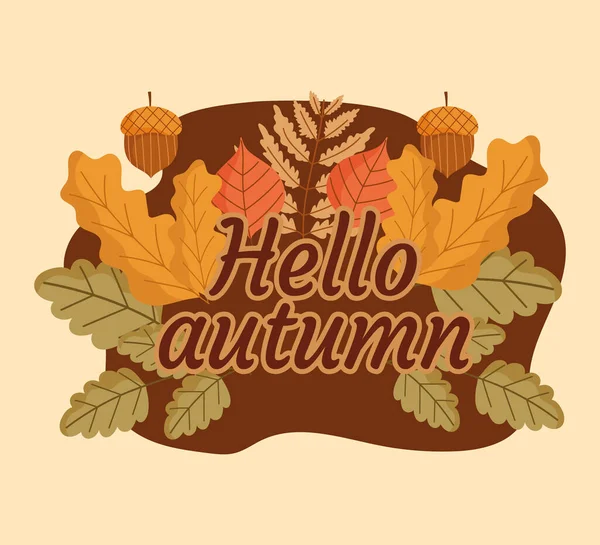 Hello autumn banner — Stock Vector