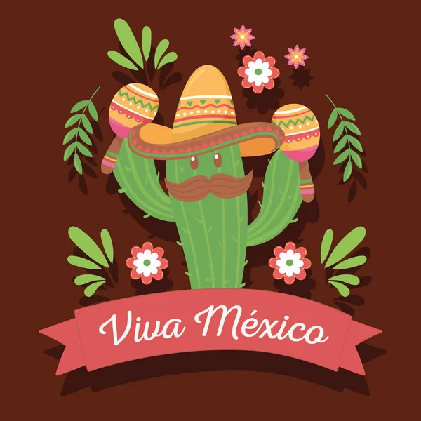Yaşasın Meksika, geleneksel kutlamalar. — Stok Vektör