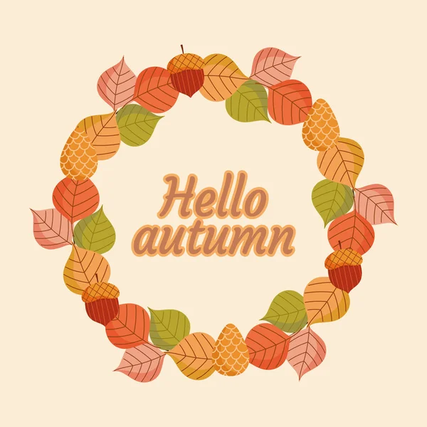 Bonjour guirlande d'automne — Image vectorielle