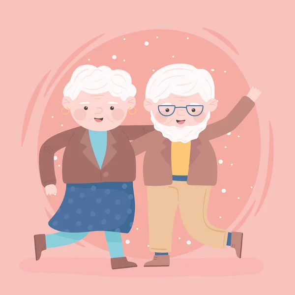 Šťastný starý pár — Stockový vektor