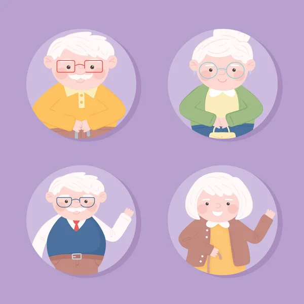 Set of old people — Stock Vector