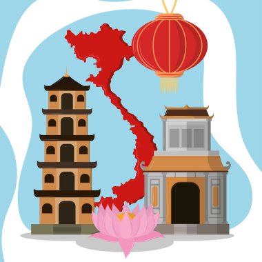 Vietnam tapınağı ve haritası