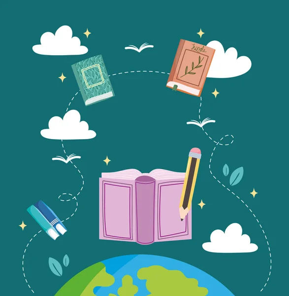 Weltliteratur Bildung — Stockvektor