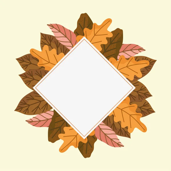 Corona hecha de hojas de otoño — Vector de stock