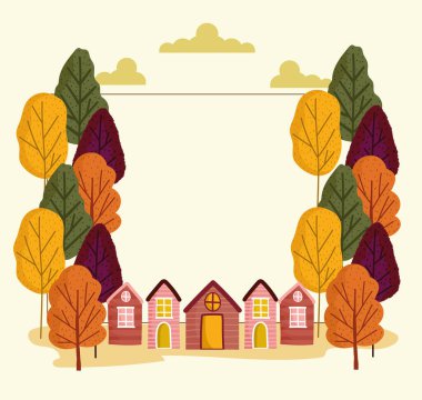 Sonbaharın dekoratif çerçevesi