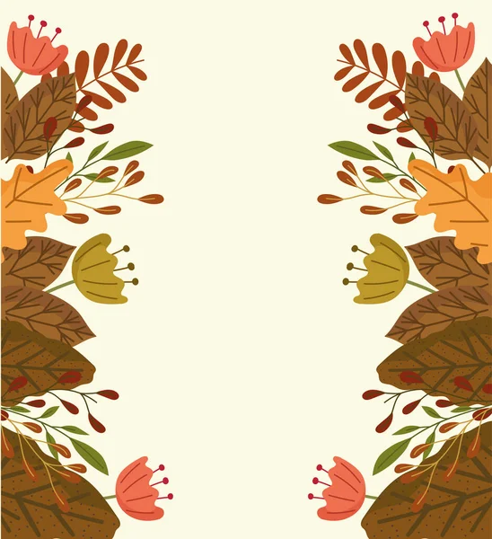 Laub und Blumen im Herbst — Stockvektor