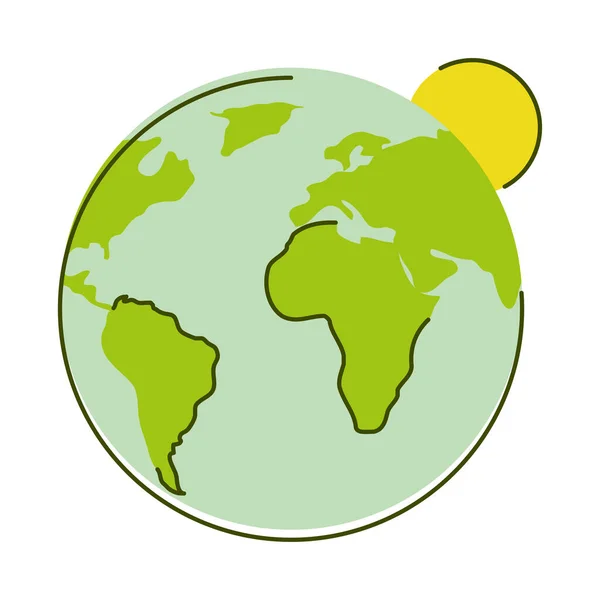 Mapa verde del planeta — Archivo Imágenes Vectoriales