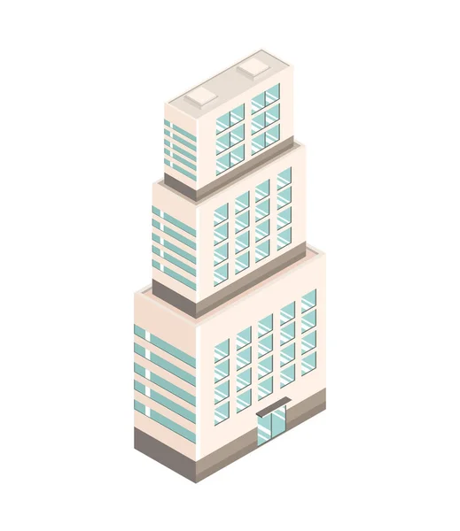 Hotel byggnad isometrisk — Stock vektor