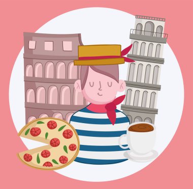 İtalya gondolcu ve kolezyum