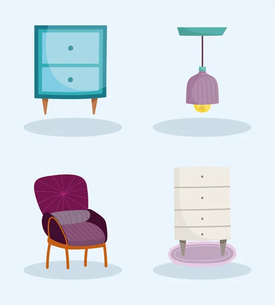 Iconos muebles para el hogar — Archivo Imágenes Vectoriales