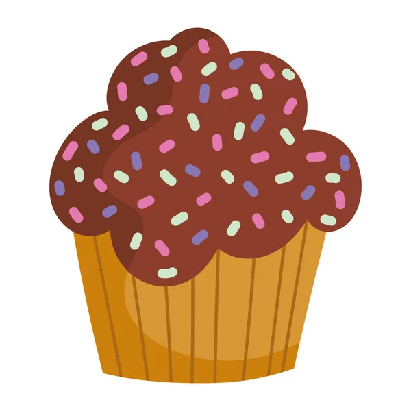 Cupcake de chocolate doce — Vetor de Stock