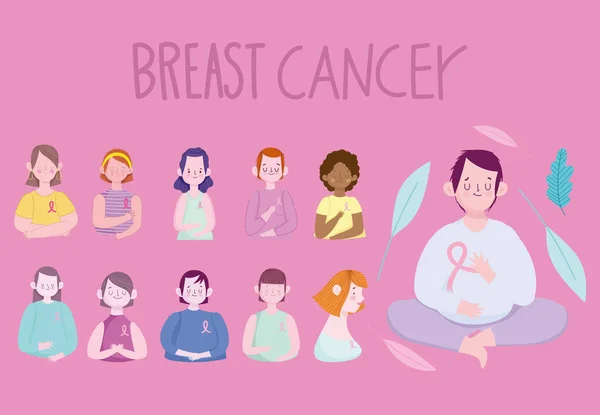 Sobrevivientes cáncer de mama — Archivo Imágenes Vectoriales