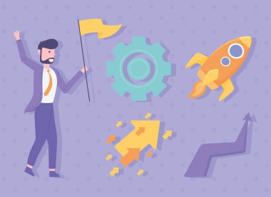 İlerleme kaydeden iş adamı