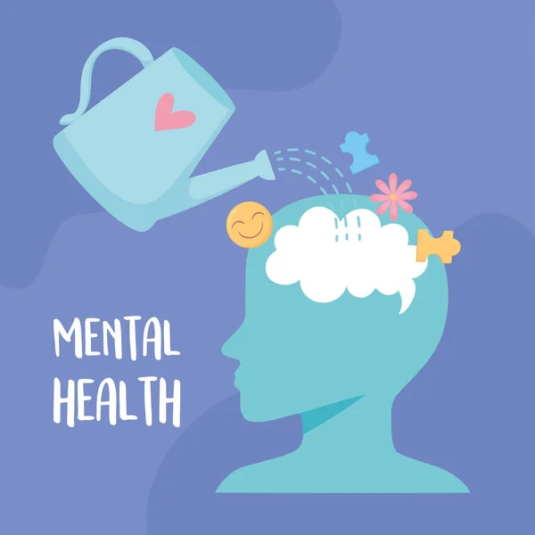 Mental health brain — Stock Vector