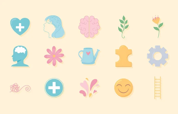 Iconos de salud mental — Archivo Imágenes Vectoriales