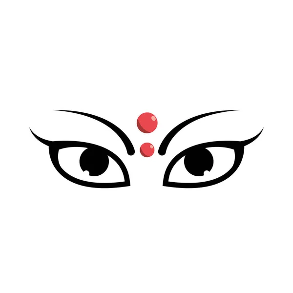Глаза богини Дурги — стоковый вектор