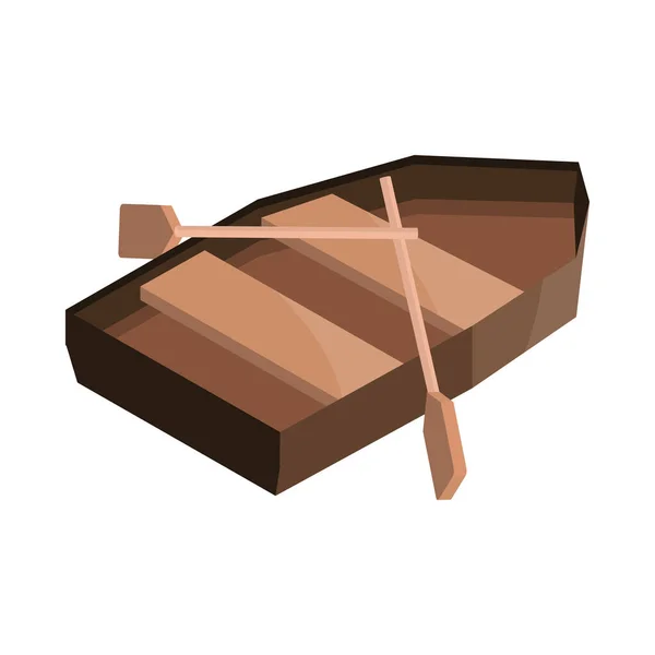 Canoa de madera con paletas — Vector de stock