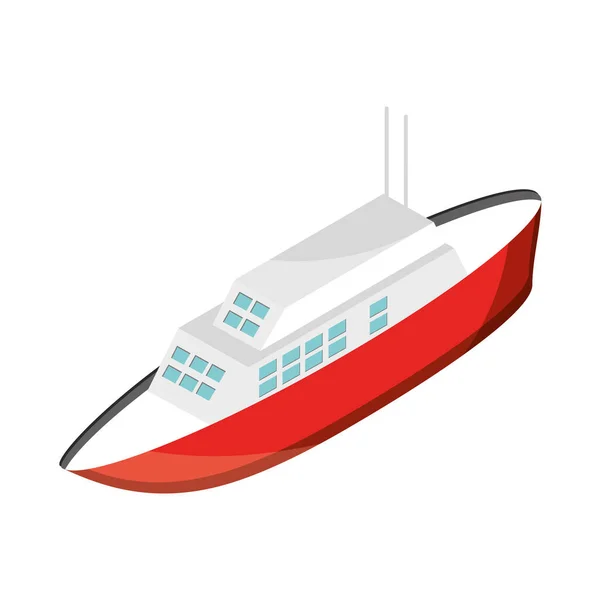 Luxe jacht schip, isometrische — Stockvector