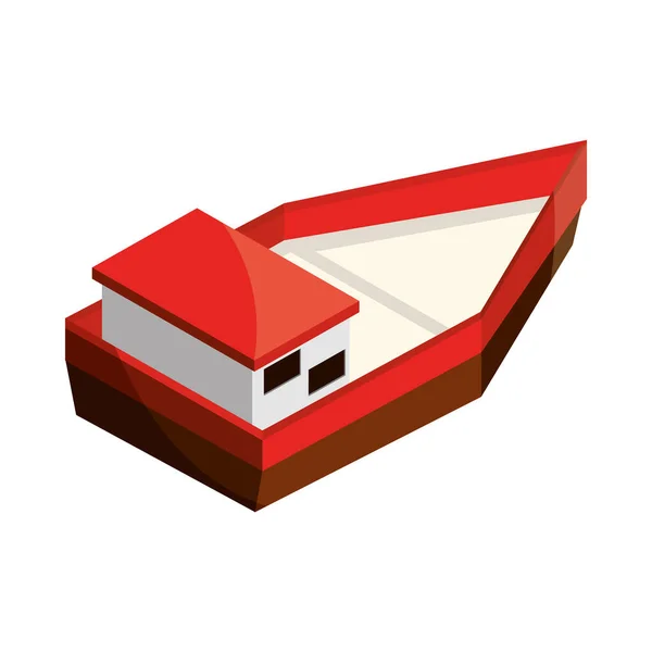 Red boat isometric — Stock Vector