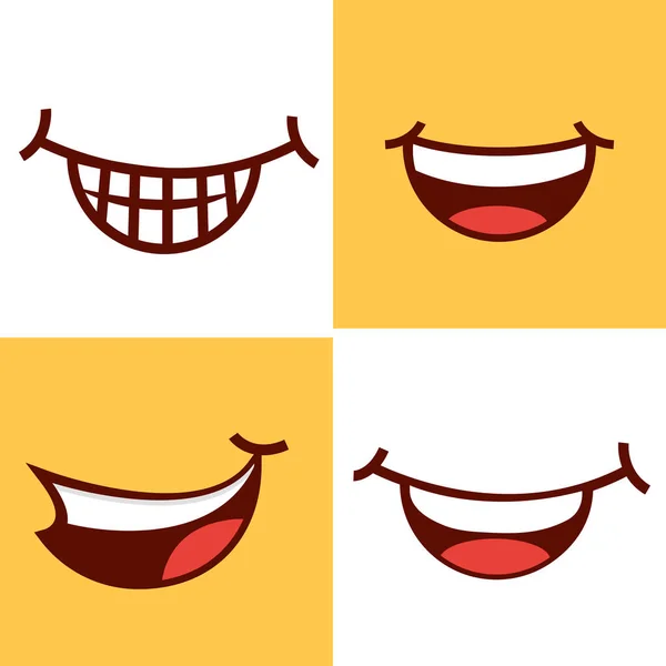 Set of smile mouth — Stock Vector