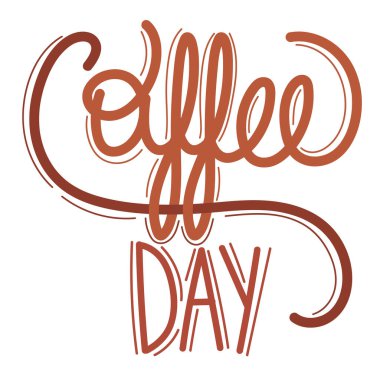 Kahve günü el yazısı çizimi