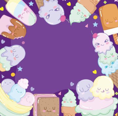 Güzel çizgi film dondurmaları.