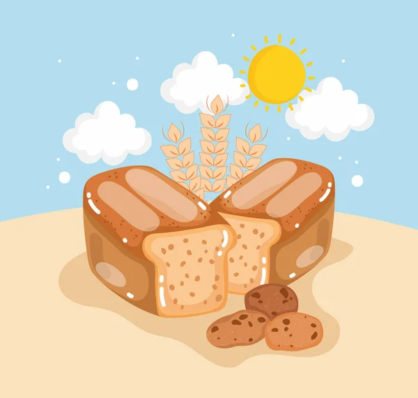 Panes y galletas — Vector de stock