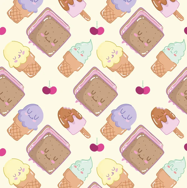 Ice creams cartoon — Stock Vector