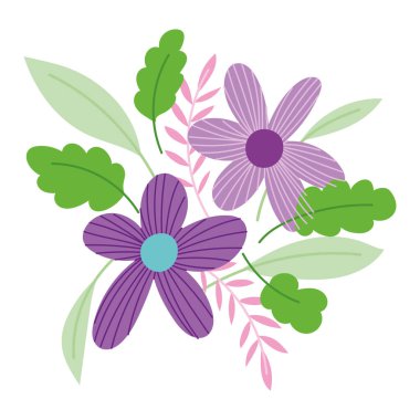 Dekoratif çiçekler ve yapraklar