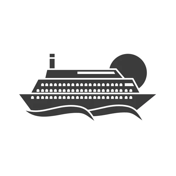 Silhouet van boot — Stockvector