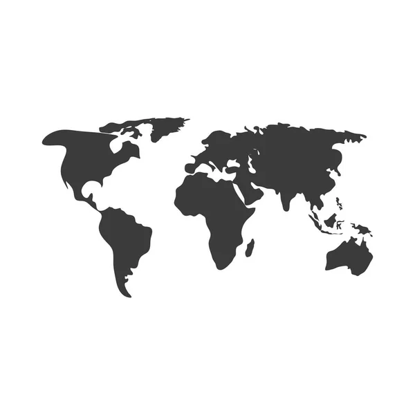 Dünya haritasının silueti — Stok Vektör