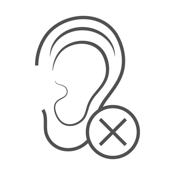 Falta de señal de audición o sordera — Vector de stock