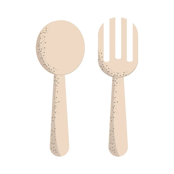 Eco friendly spoon and fork — Stock Vector