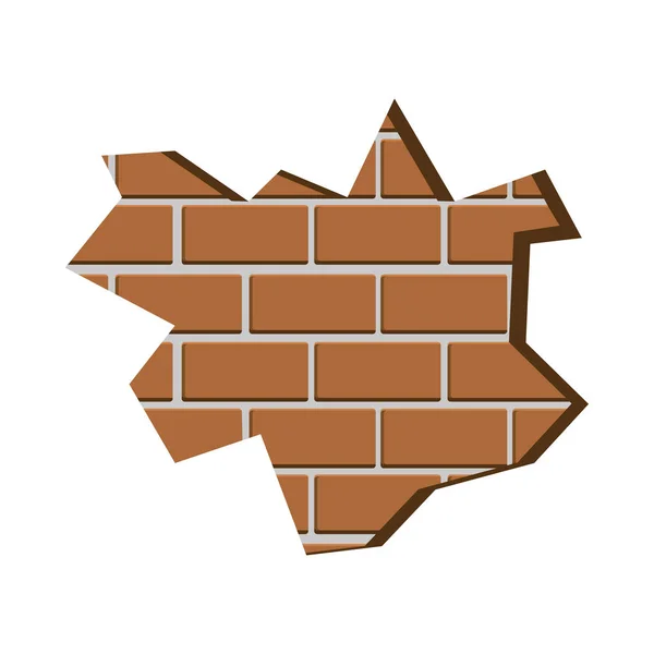 Mauer aus Ziegeln zerstört — Stockvektor